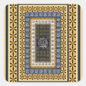 Islamic Wall Art Allah Names Calligraphy Geometric スクエアシール (正面)