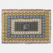 Islamic Wall Art Allah Names Calligraphy Geometric スローブランケット (正面)
