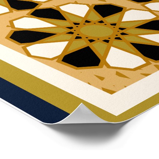 Islamic Wall Art Allah Names Calligraphy Geometric ポスター (角)