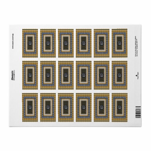 Islamic Wall Art Allah Names Calligraphy Geometric ラベル (フルシート)