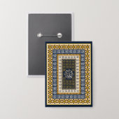 Islamic Wall Art Allah Names Calligraphy Geometric 缶バッジ (正面/裏面)