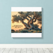 Islamic Wall Art – Olive Tree with Quran Verse . キャンバスプリント (インサイチュ (ウッドフロア))