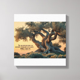 Islamic Wall Art – Olive Tree with Quran Verse . キャンバスプリント
