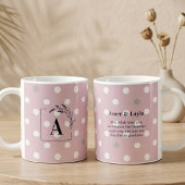Islamic Wedding Initial Blush Pink Polka Dot Nikah コーヒーマグカップ