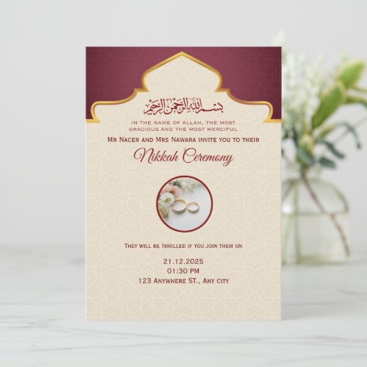 Islamic wedding invitation 案内状 (スタンド正面)