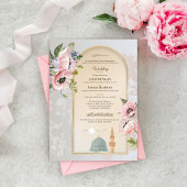 Islamic Wedding Invitation Pink Acrylic Invitation アクリル招待状