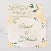 Islamic Wedding RSVP Card | Matching Nikah Invitat ポストカード (正面/裏面)