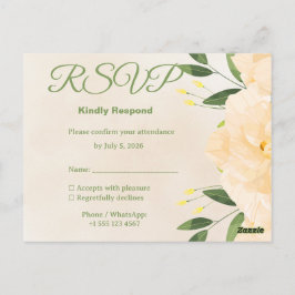 Islamic Wedding RSVP Card | Matching Nikah Invitat ポストカード