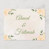 Islamic Wedding RSVP Card | Matching Nikah Invitat ポストカード (正面)