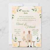 Islamic Wedding Save the Date | Modern Desing (正面)