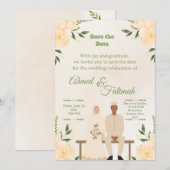 Islamic Wedding Save the Date | Modern Desing (正面/裏面)