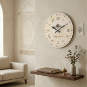 Islamic Wedding | Soft Stone & Watercolor Kaaba ラージ壁時計