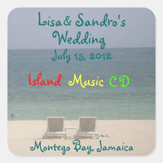 ISLANDの宛先の優先ステッカー スクエアシール (正面)