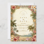 Island Botanical Floral Wedding セーブザデート (正面)
