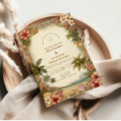 Island Botanical Floral Wedding 招待状