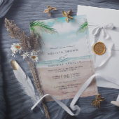 Island Breeze Painted Beach QR Code Wedding 招待状