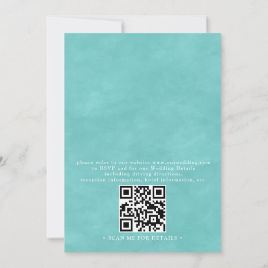 Island Breeze Sandy Beach Elegant QR Code Wedding  招待状 (裏面)