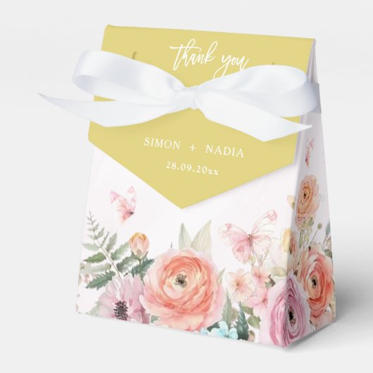 Island Citrus Butterfly Ranunculus Garden Wedding フェイバーボックス (正面サイド)