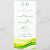 Island Citrus Green and Yellow Dinner and Bar Menu メニュー (裏面)