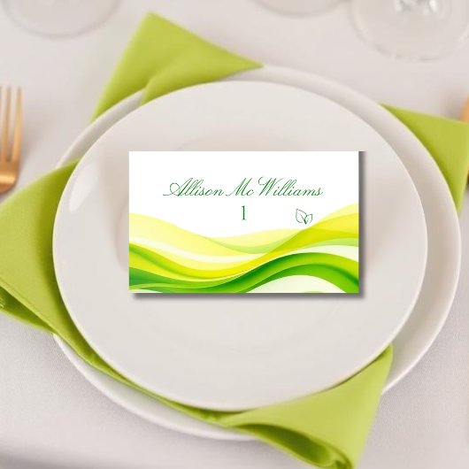Island Citrus Green and Yellow Meal Icons Vege テーブルナンバー