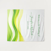 Island Citrus Green and Yellow Wedding Sign タペストリー (正面(横))