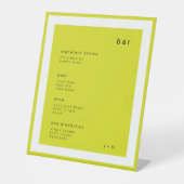 Island Citrus minimalist wedding Bar Pedestal Sign 台座サイン (正面)