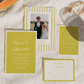 Island Citrus Yellow Elegant Script Wedding Script 招待状