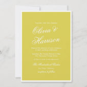 Island Citrus Yellow Elegant Script Wedding Script 招待状 (正面)