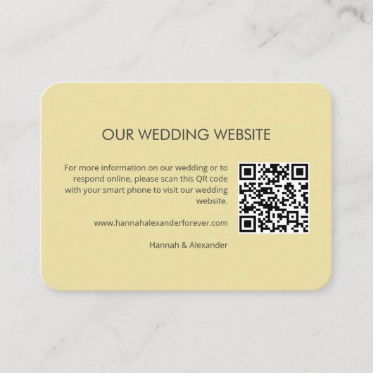 Island Citrus Yellow Wedding Details Card エンクロージャーカード (正面)