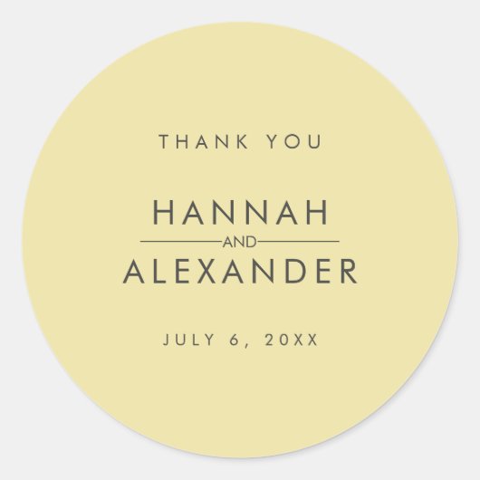 Island Citrus Yellow Wedding Favor Stickers ラウンドシール (正面)