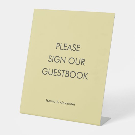 Island Citrus Yellow Wedding Guest Book Sign 台座サイン (正面)