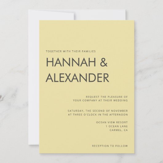 Island Citrus Yellow Wedding Invitation 招待状 (正面)