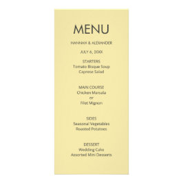 Island Citrus Yellow Wedding Menu - Easy Edit ラックカード