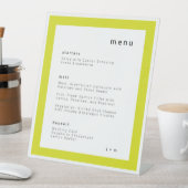 Island Citrus yellow wedding menu Pedestal Sign 台座サイン (インサイチュ)