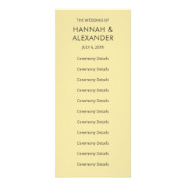 Island Citrus Yellow Wedding Program ラックカード