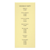 Island Citrus Yellow Wedding Program ラックカード (裏面)