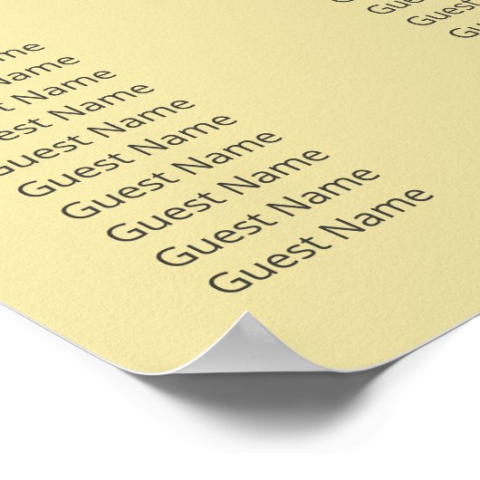 Island Citrus Yellow Wedding Seating Chart ポスター (角)