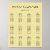 Island Citrus Yellow Wedding Seating Chart ポスター (正面)