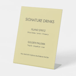 Island Citrus Yellow Wedding Signature Drinks Sign 台座サイン
