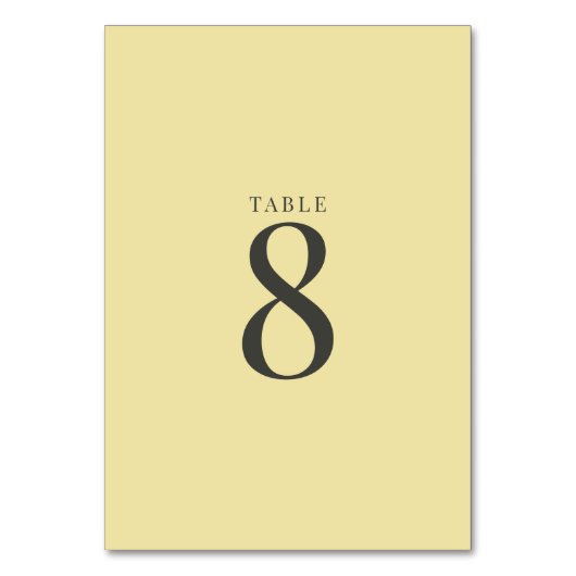 Island Citrus Yellow Wedding Table Numbers テーブルナンバー (正面)