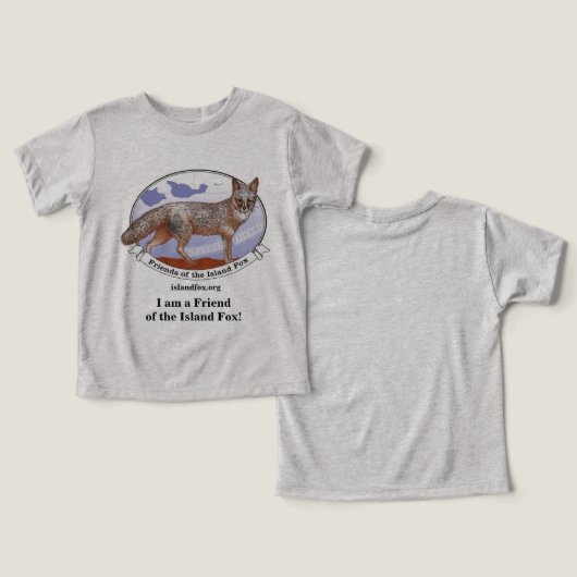 Island Fox Toddler T Shirt Grey Fade Logo (デザイン正面&裏面)