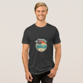 Island Getaway Cruise Vacation Retro Graphic トライブレンドＴシャツ (正面全面)