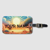 Island Getaway Sunrise Personlized  ラゲッジタグ (正面横)