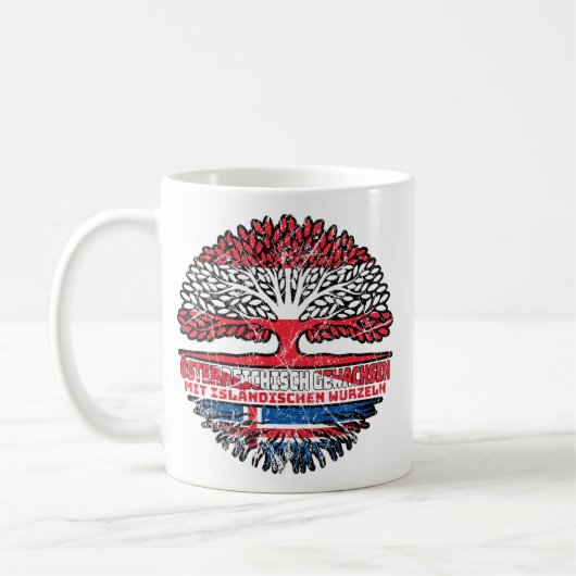 Island Isländisch Österreichisch Baum コーヒーマグカップ (左)