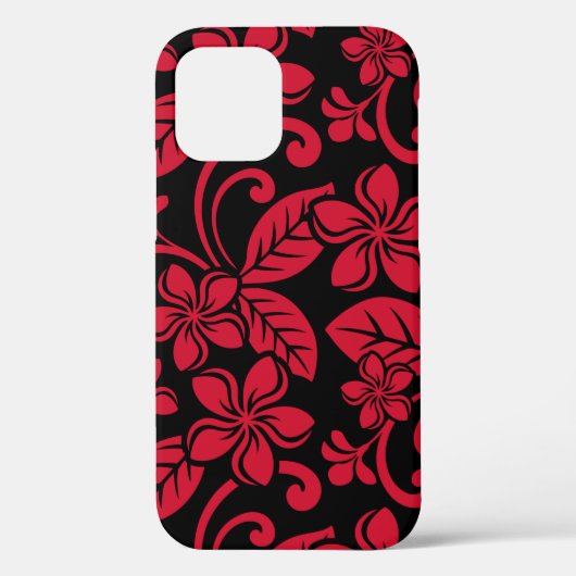 ISLAND PLUMERIA (黒/赤) Case-Mate iPhoneケース (裏面)