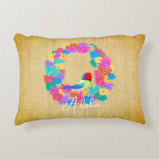 Island Rustic Bird 'Aloha'  アクセントクッション (正面)