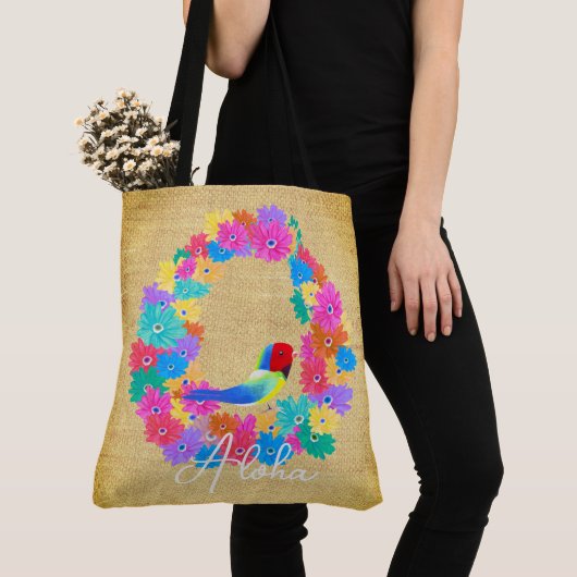 Island Rustic Bird 'Aloha'  トートバッグ (クローズアップ)