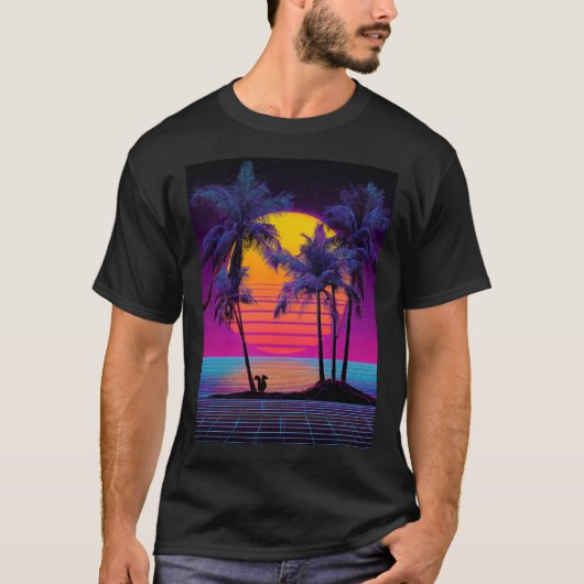 Island Squirrel at Neon Dusk Tシャツ (正面)