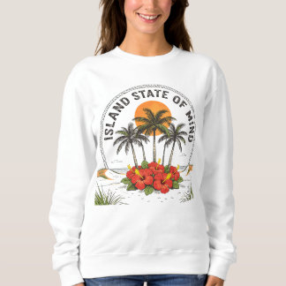 Island State of Mind Vintage Tropical Hibiscus スウェットシャツ