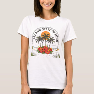 Island State of Mind Vintage Tropical Hibiscus Tシャツ